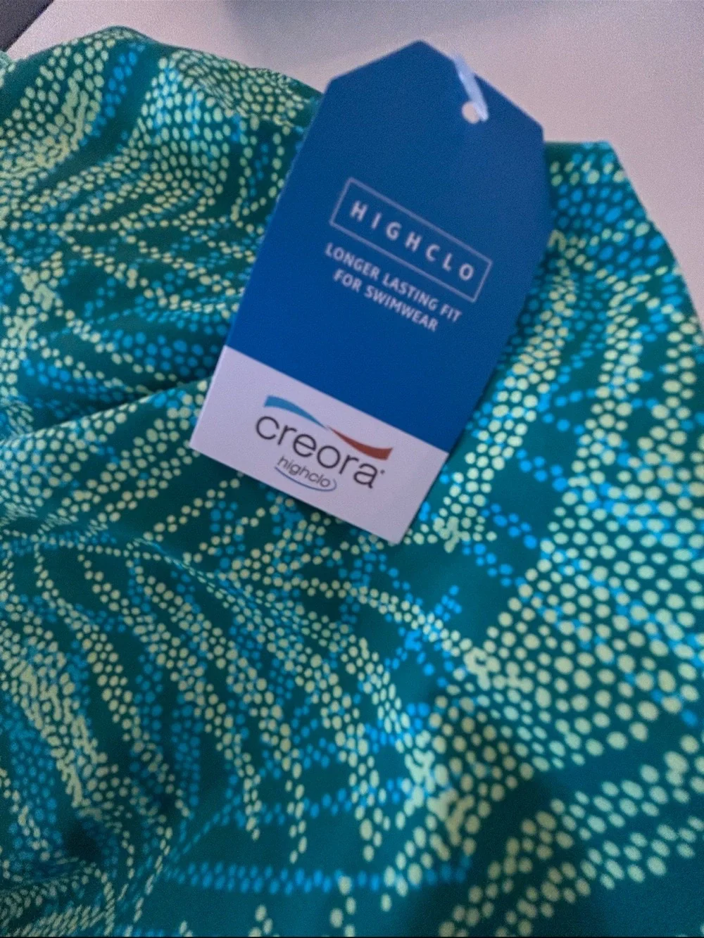 Lands' End Teal Leaf-Print Swim wear Dress